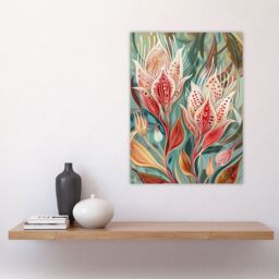 "Artery8 Exotic Flower Bloom Patterns Floral Folk Art Wall Art Print - Size: W24"" x H32""" - thumbnail 4
