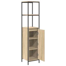 Berkfield Home Bathroom Cabinet with Shelves Sonoma Oak 36x35x165 cm in Light Oak - Size: 36 x 35 x 165 cm - thumbnail 5