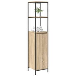 Berkfield Home Bathroom Cabinet with Shelves Sonoma Oak 36x35x165 cm in Light Oak - Size: 36 x 35 x 165 cm - thumbnail 4