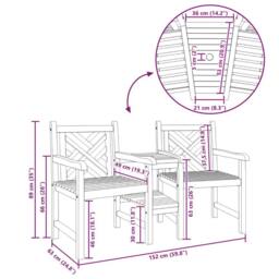 Berkfield Home Outdoor Chairs with Shelf Lattice with Storage Brown Solid teak wood - thumbnail 9