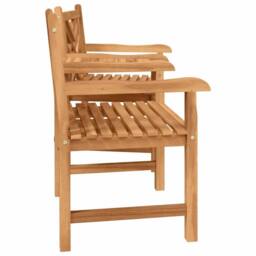 Berkfield Home Outdoor Chairs with Shelf Lattice with Storage Brown Solid teak wood - thumbnail 6