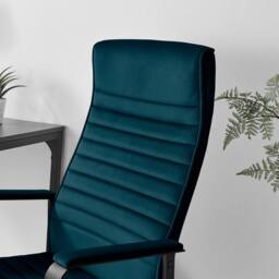 FurnitureboxUK Centro Velvet Reclining Office Chair in Blue - thumbnail 4