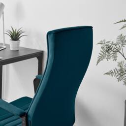 FurnitureboxUK Centro Velvet Reclining Office Chair in Blue - thumbnail 6