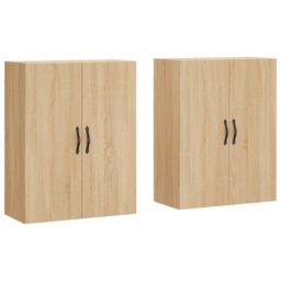 Berkfield Home Wall Mounted Cabinets 2 pcs Sonoma Oak Engineered Wood in Brown - thumbnail 2