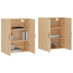 Berkfield Home Wall Mounted Cabinets 2 pcs Sonoma Oak Engineered Wood in Brown - thumbnail 3