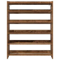 Berkfield Home Shoe Rack Old Wood 80x25x100 cm Engineered Wood in Brown - Size: 80 x 25 x 100 cm - thumbnail 4