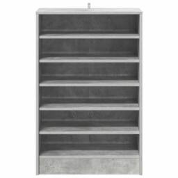 Berkfield Home Shoe Cabinet Concrete Grey 60x35x92 cm Engineered Wood - Size: 60 x 35 x 92 cm - thumbnail 4