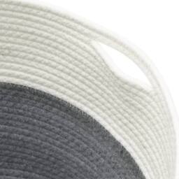 Berkfield Home Storage Basket Grey & White √ò40x35 cm Cotton - Size: 40x35 cm - thumbnail 6