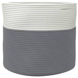 Berkfield Home Storage Basket Grey & White √ò40x35 cm Cotton - Size: 40x35 cm - thumbnail 4