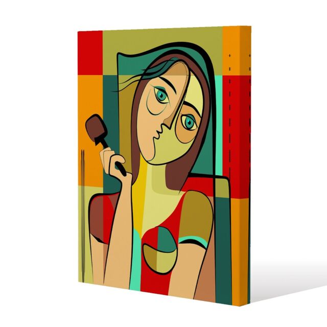 Benjamin Tate Design woman with chocolate in hand (Canvas Print) / 77 x 51 x 4cm in Natural - Size: 77 x 51 x 4 cm - image 1
