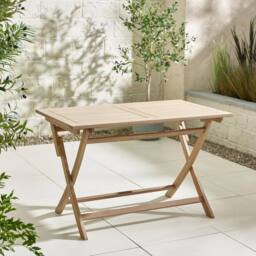 FurnitureboxUK Hamburg Solid Wood 4 Chair Outdoor Dining Set in Light Brown - thumbnail 5