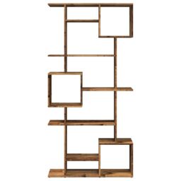 Berkfield Home Book Cabinet Old Wood 92x29x188 cm Engineered Wood in Brown - Size: 92 x 29 x 188 cm - thumbnail 5