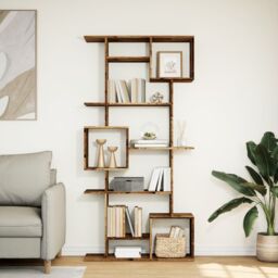 Berkfield Home Book Cabinet Old Wood 92x29x188 cm Engineered Wood in Brown - Size: 92 x 29 x 188 cm - thumbnail 3