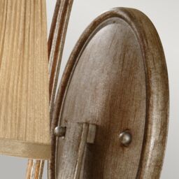 Netlighting Abbey 1 Light Indoor Candle Wall Light Silver Sand with Shade E14 - thumbnail 2