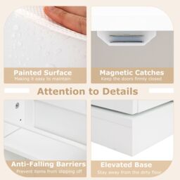 "Costway 41"" Tall Pantry Cabinet Kitchen Storage Cabinet with Doors in White" - thumbnail 4