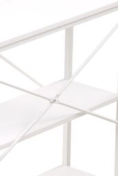 Living and Home L-Shaped Office Desk with Bag & Shelves, 136 x 80 x 75 cm in White - thumbnail 7
