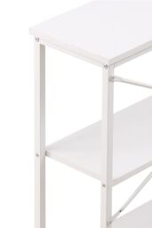 Living and Home L-Shaped Office Desk with Bag & Shelves, 136 x 80 x 75 cm in White - thumbnail 8