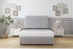 "Comfort Beds The Foxy Plush Divan Set 4 Drawers-54"" Headboard-Footboard in Silver - Size: Small Double"