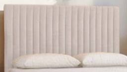 Knight Sleep Emily Plush Velvet Divan Bed Set with Princess Mattress & Headboard in Cream - Size: Small Double - thumbnail 4