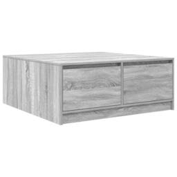 Berkfield Home Decorative Coffee Table with Drawers Grey Sonoma 100x100x40 cm - Size: 100 x 100 x 40 cm - thumbnail 3
