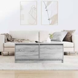 Berkfield Home Decorative Coffee Table with Drawers Grey Sonoma 100x100x40 cm - Size: 100 x 100 x 40 cm - thumbnail 1