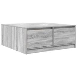 Berkfield Home Decorative Coffee Table with Drawers Grey Sonoma 100x100x40 cm - Size: 100 x 100 x 40 cm - thumbnail 8