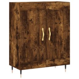 Berkfield Home Sideboard Smoked Oak 69.5x34x90 cm Engineered Wood in Brown - thumbnail 2