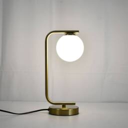 First Choice Lighting Set of 2 Grosvenor - Satin Brass Table Lights with Glass Globes in Gold - thumbnail 4