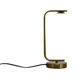 First Choice Lighting Set of 2 Grosvenor - Satin Brass Table Lights with Glass Globes in Gold - thumbnail 3