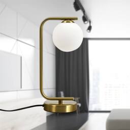 First Choice Lighting Set of 2 Grosvenor - Satin Brass Table Lights with Glass Globes in Gold - thumbnail 7