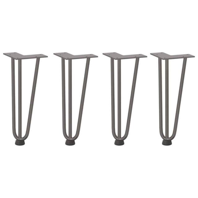 Berkfield Home Hairpin Table Legs 4 pcs Natural Steel 30 cm Solid Steel in Grey - image 1