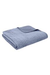 Bianca 'Attica Velvet' Embroidered Bedspread in Blue - thumbnail 3