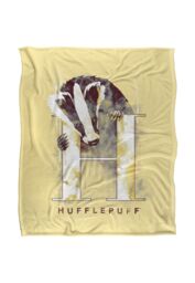 Warner Brothers Harry Potter Hufflepuff Wash Blanket 152 x 127 cm in White - thumbnail 1