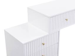 Vente-unique Dressing Table With Mirror - 5 Drawers - White & Gold - PEROLIA - thumbnail 7