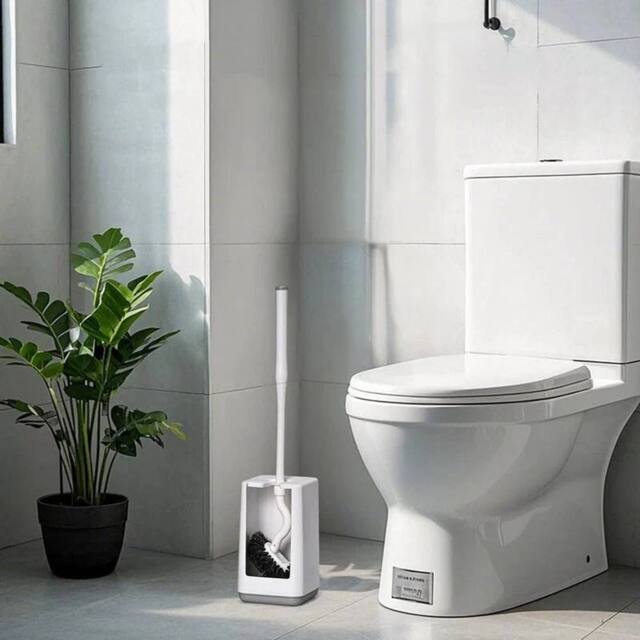 EONLION Toilet Brush with Long Handle in White - image 1