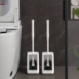 EONLION Toilet Brush with Long Handle in White - thumbnail 3