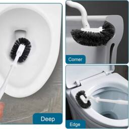 EONLION Toilet Brush with Long Handle in White - thumbnail 4