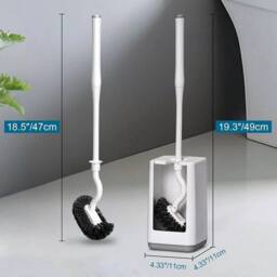 EONLION Toilet Brush with Long Handle in White - thumbnail 2