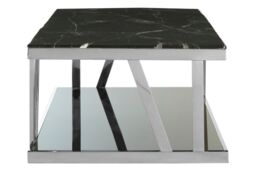 Orsina Durable Marble Top Coffee Table, Contemporary Decorative Coffee Table For Livingroom, Strong Coffee Table in Black - thumbnail 3