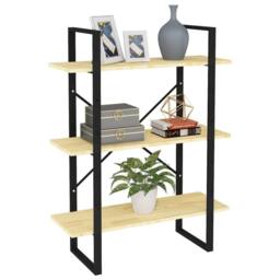 Berkfield Home Modern 3-Tier Book Cabinet 80x30x105 cm Solid Pine Wood in Light Tan - Size: 80 x 30 x 105 cm - thumbnail 1