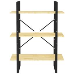 Berkfield Home Modern 3-Tier Book Cabinet 80x30x105 cm Solid Pine Wood in Light Tan - Size: 80 x 30 x 105 cm - thumbnail 5