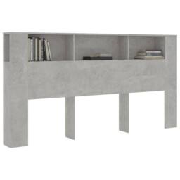 Berkfield Home Headboard Cabinet Concrete Grey 200x18.5x104.5 cm - thumbnail 6