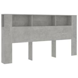 Berkfield Home Headboard Cabinet Concrete Grey 200x18.5x104.5 cm - thumbnail 1