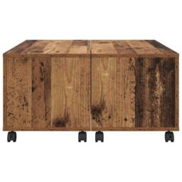 Berkfield Home Modern Coffee Table Old wood 75 x 75 x 38 cm Engineered wood in Brown - thumbnail 7