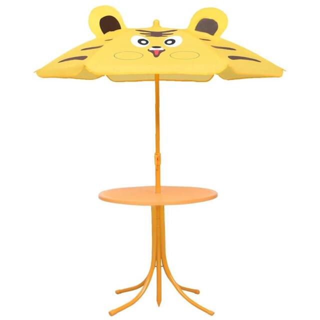 Berkfield Home 3 Piece Kids' Garden Bistro Set with Parasol Yellow - image 1
