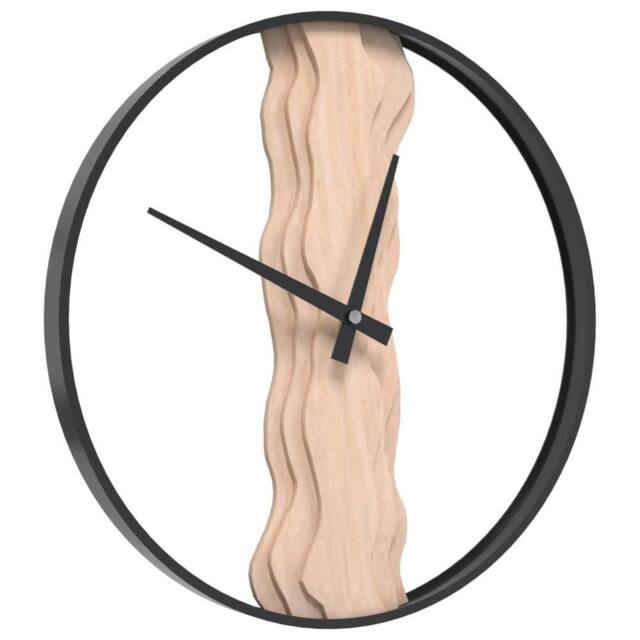 Berkfield Home Wall Clock Brown √ò35 cm Iron & Oak Wood - image 1