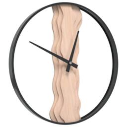 Berkfield Home Wall Clock Brown √ò35 cm Iron & Oak Wood - thumbnail 1