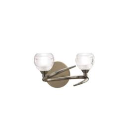 Netlighting Loop Wall Lamp Switched 2 Light G9 Antique Brass in Bronze