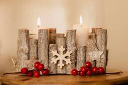 Marco Paul Christmas Tealight Candle Holder - Snowflake in Brown - thumbnail 4