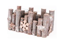 Marco Paul Christmas Tealight Candle Holder - Snowflake in Brown - thumbnail 8